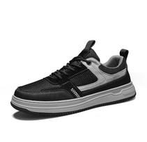 Fashion High Quality Soft Sole Comfortable Sports Shoes Men Driving Shoes Mesh Outdoor Hiking Shoes Leather Casual Shoes Man Walk Flats 38 juoda