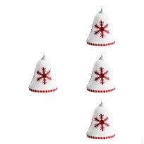 4 Christmas Tree Bell Ornaments Foam Material for Home Decoration Red Snowflake