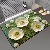 2pcs Yugui Dog Diatom Mud Absorbent Mat Bathroom Non-slip Cushion Toilet Door Absorbent Floor Mat 40x60cm