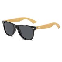non-polarized Fashionable Bamboo Wood Sunglasses Men Women Classic Square Vintage Driving Sun Glasses Black Fishing Eyewear Eyepieces juoda