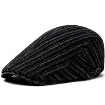 Men Women Berets Fashion Stripes Jeans Newsboy Hat Summer Cotton Soft Top Sun Caps Outdoor Casual Forward Cap Peaked Beret Boina juoda