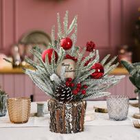 Christmas Tabletop Desktop Mini Artificial for Bar Wood Slice