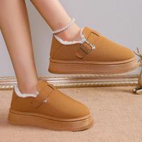 Fashion Women Fur Snow Boots Ankle Flats Platform Shoes 2024 Winter Fashion Warm New Walking Short Boots Cozy Trend Femme Zapatillas 36 ruda