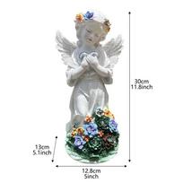 Solar Light Nordic Praying Angel Statue Resin Ornaments Outdoor Courtyard Garden Decoration Lawn Light