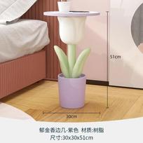 Nordic Style Tulip Shape Storage Side Table Living Room Sofa Side Small Coffee Table Bedroom Bedside Corner Table Home Decor violetinė