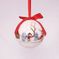 8cm Foam Christmas Tree Ornament: Santa Claus & Snowman Sticker Design Hanging Ball snowman balta