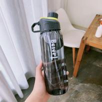 1L Vandens Butelis su Laiko Skale Sportui Lauke Vandens Buteliai su Šiaudeliu Skaidrus Neperšlampamas Motyvacinis Sportinis Puodelis 750ml pilka spalva