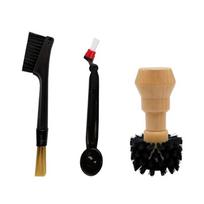 Grinder Cleaning Brush Coffee Milk Powder Brushes Soft Nylon Hair Removable Double-head Grinder Machine Cleaning Brush black
