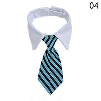 Dog Pet Striped Bow Tie Animal Striped Bowtie Collar Pet Adjustable Neck Tie White Collar Dog Necktie For Party Wedding white