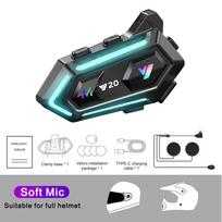 Y20 Bluetooth Motociklo Šalmo Ausinė RGB Apšvietimas HD Stereo Laisvų Rankų Triukšmo Mažinimas Belaidės Motociklo Ausinės 1000mah