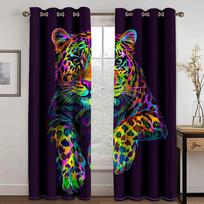 Print Funny Black Animal Cheap High Shading Curtains for Living Room Bedroom Window Drape Decor New Fashion Pattern 2 Pieces W55 X H120cm X 2&HOOK
