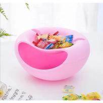 Modern Living Room Creative Shape Lazy Snack Bowl Plastic Double Layers Snack Storage Box Bowl Lazy Fruit Melon Seeds Plate Bowl