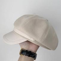 Autumn Winter Maillard Hat Female Retro Painter Beret Hats Octagon Cap XS balta
