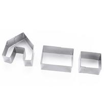 Gingerbread House Biscuit Cutter Set Stainless Steel Cake Cookie Mould Christmas Decoration Kitchen Featival Party Baking Tools