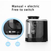 Elektrinis pieštukų drožtukas Automatinis Patvarus Nešiojamas Mokyklos Klasė Namų Biuras juoda