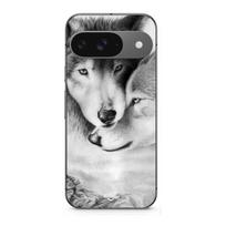 Case for Google Pixel 9 The wolf and the she-wolf Black and white animal juoda