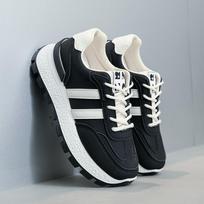 Women's Plus Size Sports Shoes Leisure Thick Sole Front Lace Up PU Round Toe Sneaker Shoes 37-44 42 balta