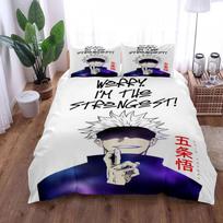 Best Six Anime Quotes Duvet Cover Set UK Single Double King US Twin Full Queen Size Anime Bed Linen Set EU single(135x200cm)
