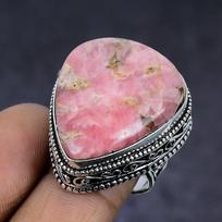 Rodochrozito brangakmenis 925 Sterling Sidabras dovanų papuošalų žiedas 7 dydis e3h80 pink