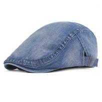 Cowboy Duck Tongue Hat Men and Women Beret Cap Washed Cloth Do Old Hat Leisure Forward Hat Hat M（56-58cm） mėlyna