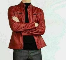 Red Men's Jacket Stylish Genuine Lambskin Leather Handmade New Biker Motorcycle XS raudona