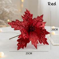 1 vnt. dirbtinės kalėdinės gėlės Navidad Glitter Linksmų Kalėdų papuošalai namams Kalėdų eglutės papuošalai Naujųjų metų dovanos 1pcs red