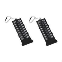 2 Pieces Golf Score Counter Scoring Device Card Portable Stroke Scorer gray