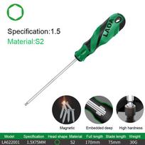 LAOA 1pcs Hex Screwdriver Ball Head Screw Driver with Magnetism Flat Head Screwdrivers S2 58HRC Alloy Steel Anti-slip Handle