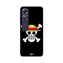 Case for Oppo A17 One Piece Pirate Flag Rap and Straw Hat juoda