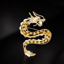 Kinų Drakono Zodiako Drakono Bronzinė Segė, Atmosferinė Elegancija Išskirtinė Prabangi Palto Korsetas Apsaugos Nuo Šviesos Sagtis 5·5x4·2