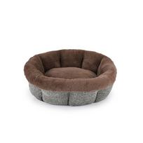 Linen cat nest kennel pet nest egg tart winter warm deep sleep pet mat supplies small and medium-sized dogs S：50*50*15CM white