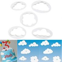 5Pcs Cloud Shape Plunger Cutter Fondant Mold Sugarcraft Cake Decorating Tools ADM