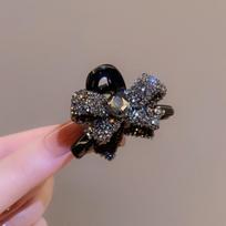 Diamond-studded Bow Small Hairpin Feminine Bangs Small Grab Clip Side Broken Hairpin Shining Decoration Styling Hairpins gray