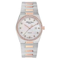 Mathey-Tissot Zeus Diamond Accents Two Tone Stainless Steel White Dial Quartz D118SBI Women's Watch balta