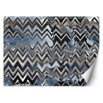 Wallpaper Zigzag gold glamour pattern 100x70 mėlyna