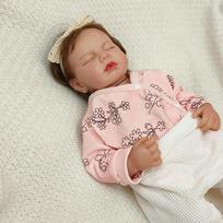 46cm Žavingos Reborn lėlės LouLou miegančios gyvybingos 3D dažyta oda silikoninis vinilas mielas naujagimio Kalėdų žaislas dovana mergaitėms Cloth Body Doll