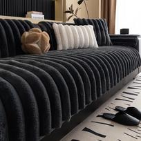 Solid Color Anti-slip Sofa Mat Fashion Plush L Shape All-inclusive Corner Seat Cover Winter Warm Couch Cushion Towel Living Room 70x70cm 1pcs brown