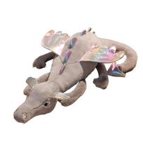 Aukštos kokybės didžiulis dinozauro pliušinis žaislas Minkštas kimštas animacinis gyvūnas Sniego drakono lėlė Merginos miego pagalvė Vaikų gimtadienio dovana 50cm pilka spalva