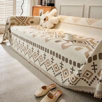 Boho stiliaus šenilinė sofos užtiesalas su kutais, dvipusis, svetainei, kempingui, iškylai, didelis pledas, laisvalaikiui, poilsiui, paplūdimio rankšluostis 180x90