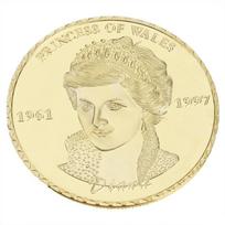 1 vnt. princesės Dianos iš Velso rožinio aukso moneta, jubiliejinė moneta, kolekcija, jubiliejinė moneta