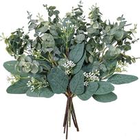 10 PCS Artificial Eucalyptus Stems Mixed Bulk Fake Eucalyptus Leaves Picks Eucalyptus Bundle for Wedding Vase Bouquet Floral Arrangement žalia
