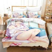 Anime Izumi Sagiri Eromanga Sensei Lovos Patalynės Komplektas Antklodės Užvalkalas Lovos Komplektas Antklodės Užvalkalas Pagalvės Užvalkalas Antklodė Karališko Dydžio Karalienės Dydžio Berniukams Suaugusiems 70x133cm 2pcs