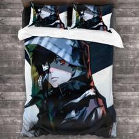 2014 Tokyo Ghoul Bedding Set Single Twin Full Queen King Size Bed Set Teenager Bedroom Duvetcover Sets 3D Print Anime Men/women EU single(135x200cm)