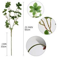 4Pcs Silk Plants Artificial Greenery Stems Ficus Stems Ficus Twig Artificial Ficus Branches Leaf Artificial Plants for Home Office Decor 65cm žalia