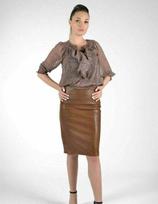 Stylish Mini Hot Skirt Brown Real Lambskin Women's Designer Leather Genuine Soft S ruda