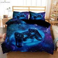 Starry Sky Game Controller 3d Stereo Printing Quilt Cover Bedding Set 100% Polyester Duvet Cover Pillowcase Three-Piece Set EU 135x200cm 2PCS