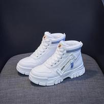 Žieminiai nauji batai moterims Odiniai batai Šilti pliušiniai ankle boots Moteriški aukšti batai Odiniai laisvalaikio batai Sniego batai 35 mėlyna