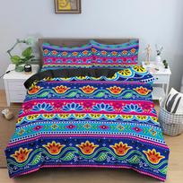 Bohemian Duvet Cover Microfiber Bohemian Ethnic Men and Women Southwestern Indian Tribal Exotic National Style Theme Room Decor 135x200cm 2pcs pink