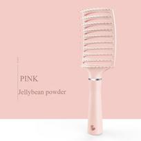 Professional Curved Vented Detangling Brush for Quick Blow-Dry & Styling - Ideal for All Hair Types Including Curly, Thick, Wavy, Fine, Long & Short rožinė