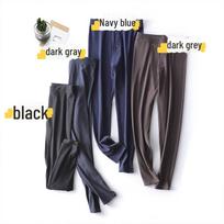 Men's Plus Size German Velvet Autumn Trousers: High Elastic, Warm, Thin, Threaded Leggings for Inner Wear L tamsiai mėlyna